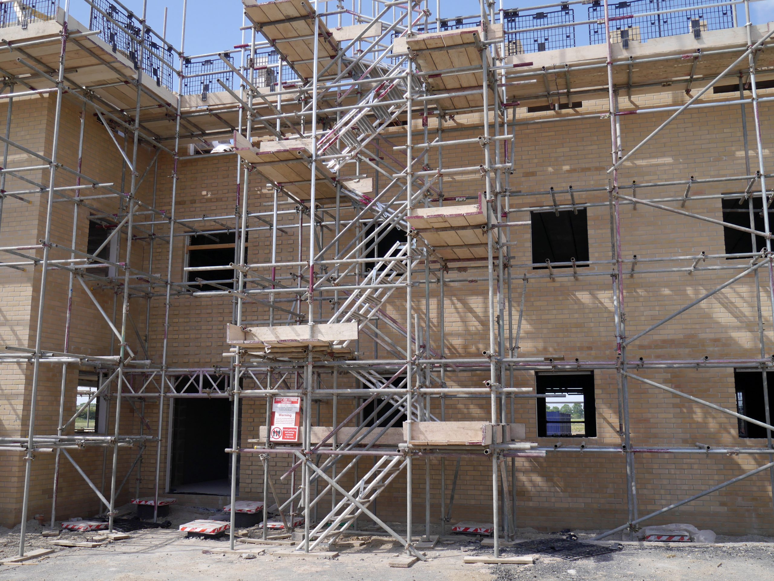 scaffolding over stairs