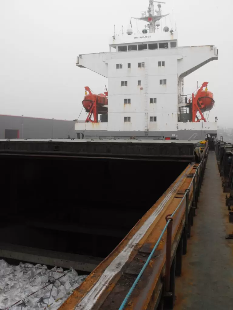 Export scaffolding materials loaded for international shipment